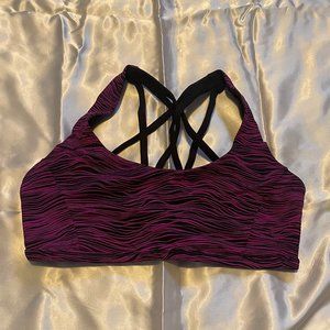 lululemon athletica Lululemon Free To Be Tranquil Bra Purple and Black Size 8